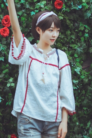 小清新萌妹子雨中撑伞唯美文艺