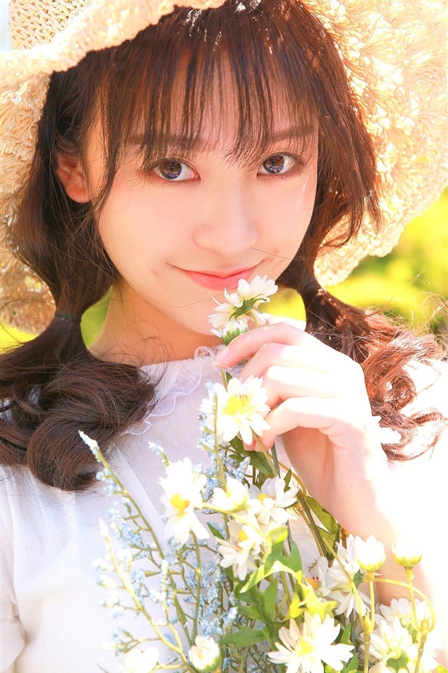 双马尾美女白色连衣裙清新甜美 双马尾美女白色连衣裙清新甜美