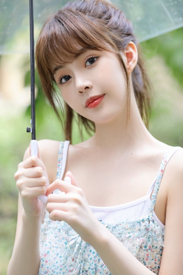 吊带美女萝莉齐刘海高马尾青春活力